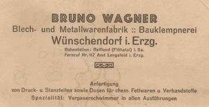 Visitenkarte aus der Zeit um 1925